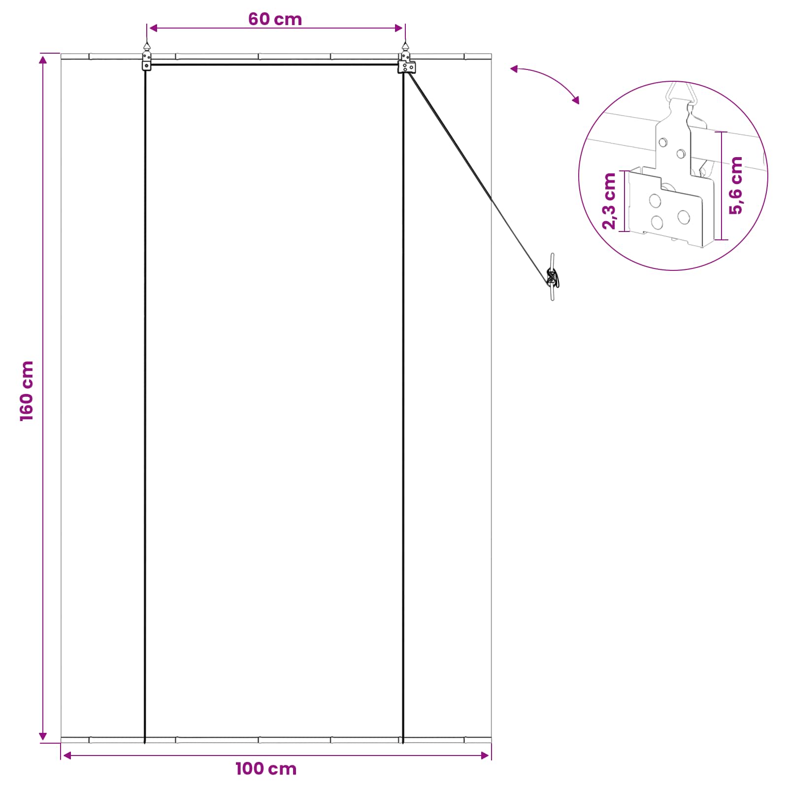 Roleta Šedá 100 X 160 Cm Bambus