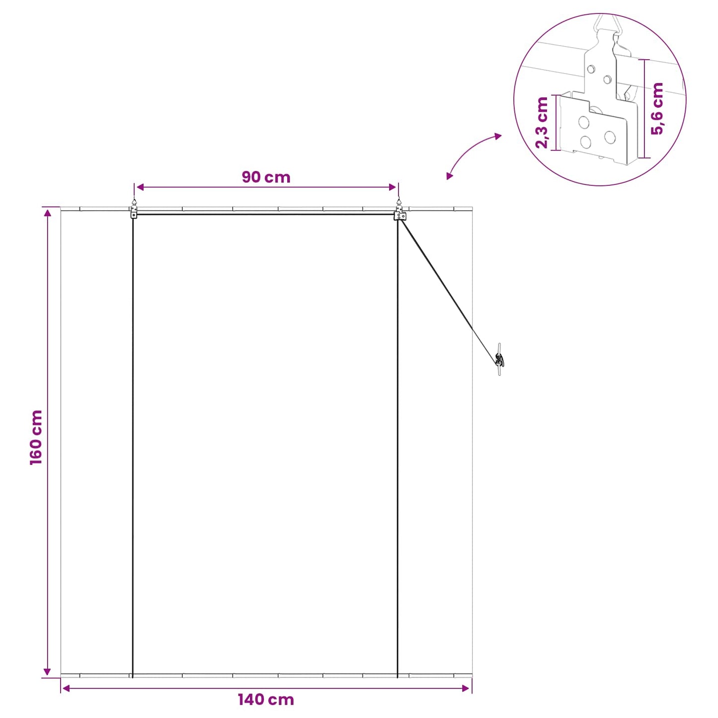 Roleta Šedá 140 X 160 Cm Bambus