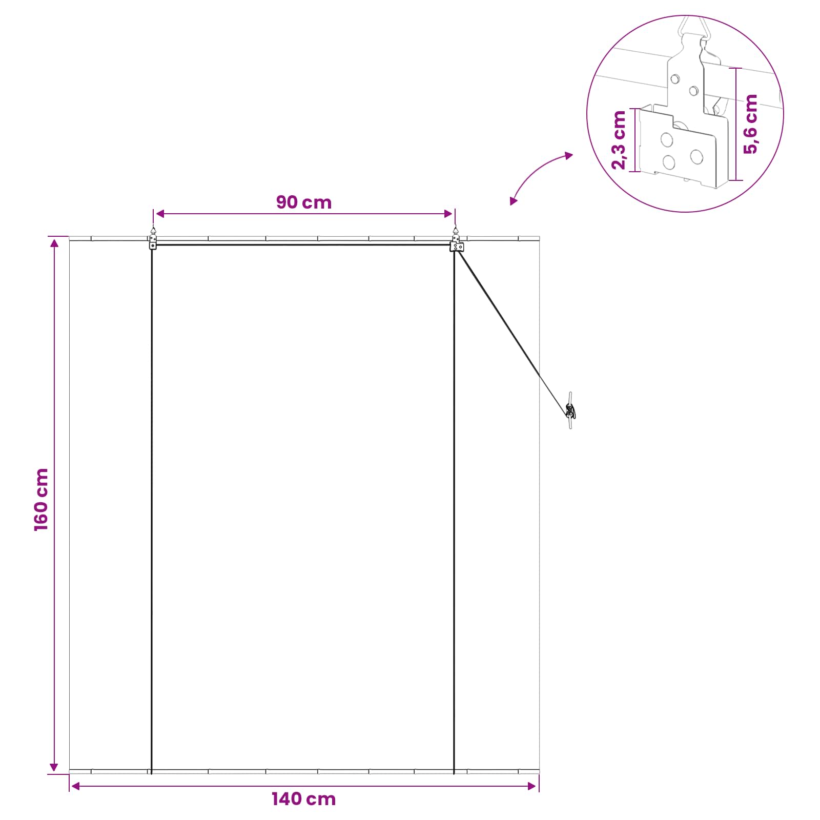 Roleta Šedá 140 X 160 Cm Bambus