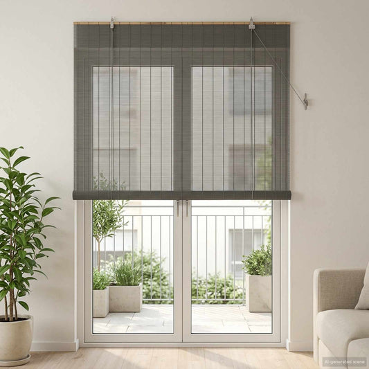 Roleta Šedá 160 X 220 Cm Bambus