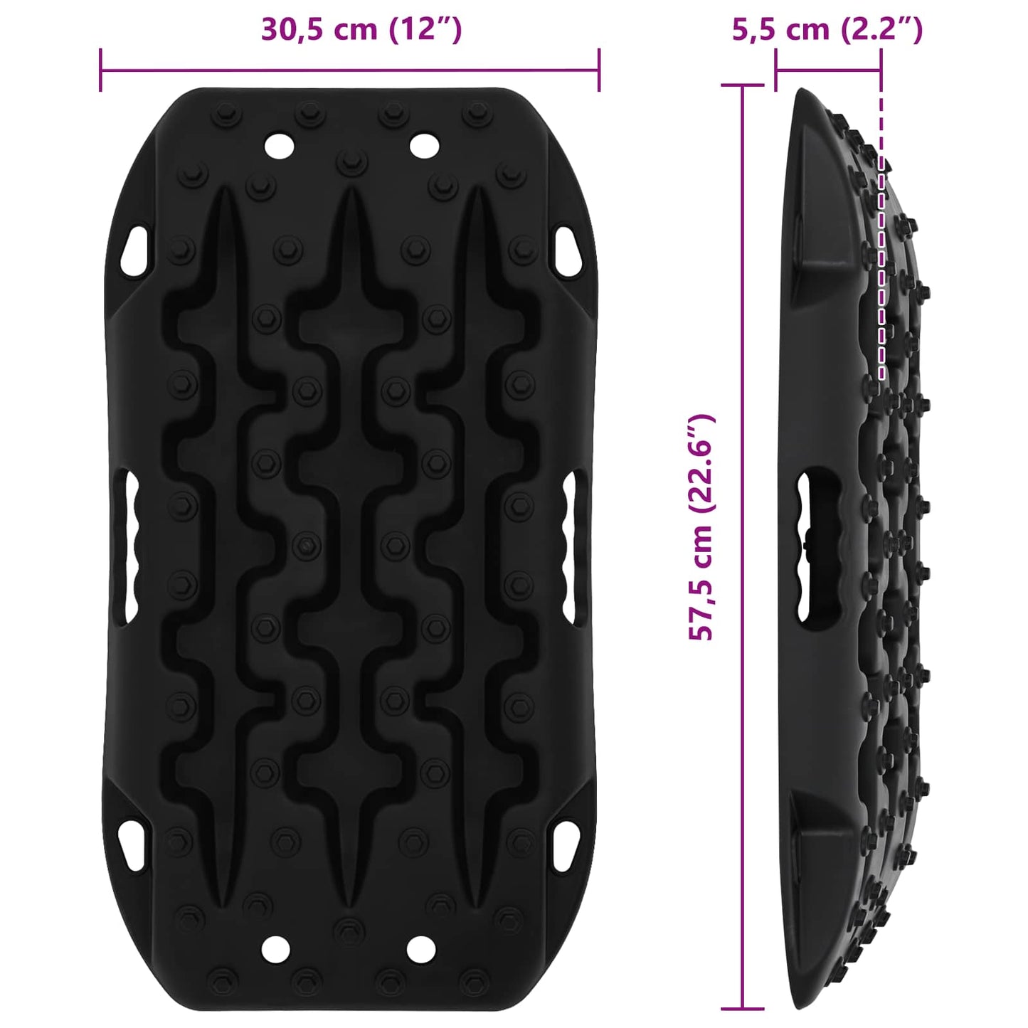 Záchranná Deska 2 Ks Černá 57,5X30,5X5,5 Cm Reinforced Nylon