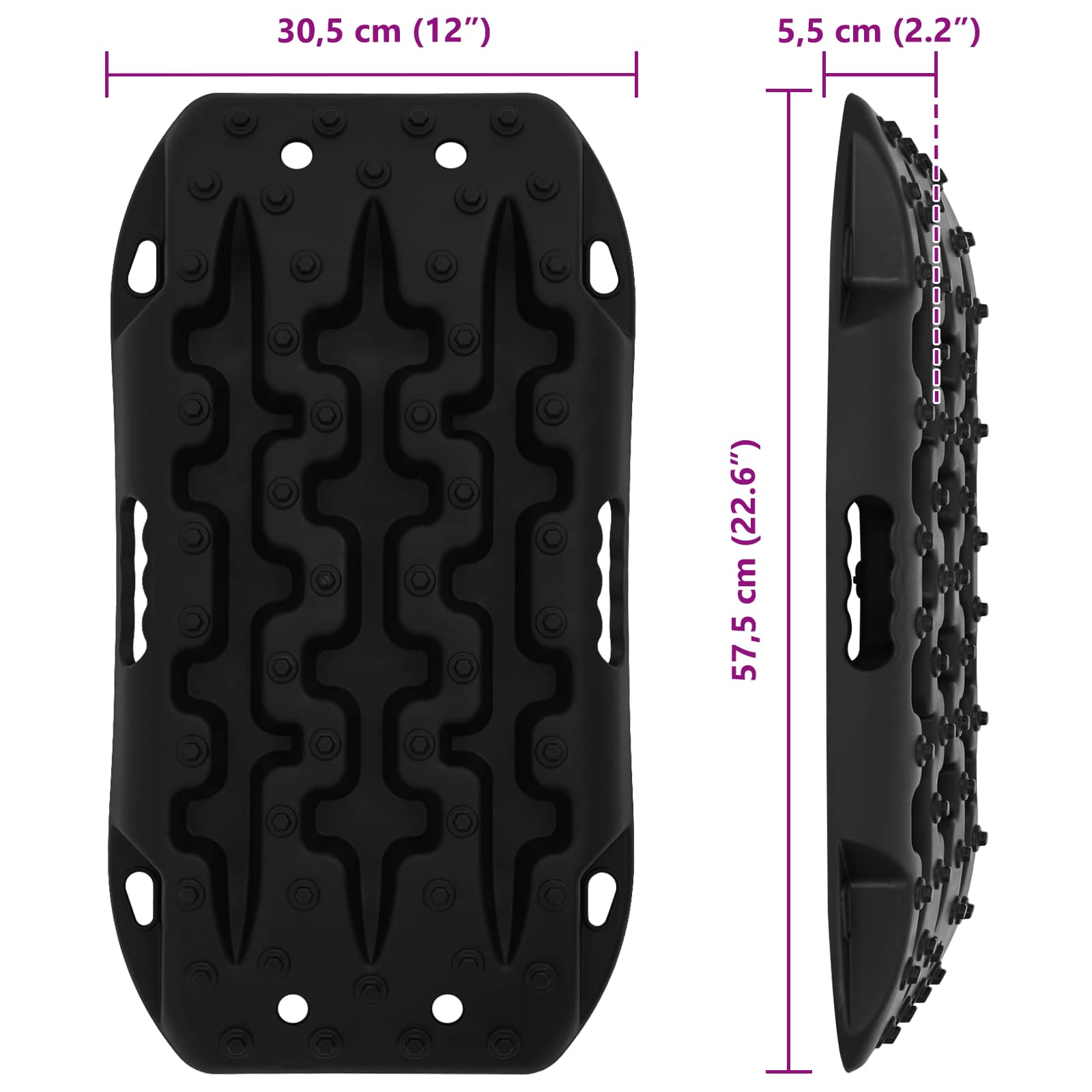 Záchranná Deska 2 Ks Černá 57,5X30,5X5,5 Cm Reinforced Nylon