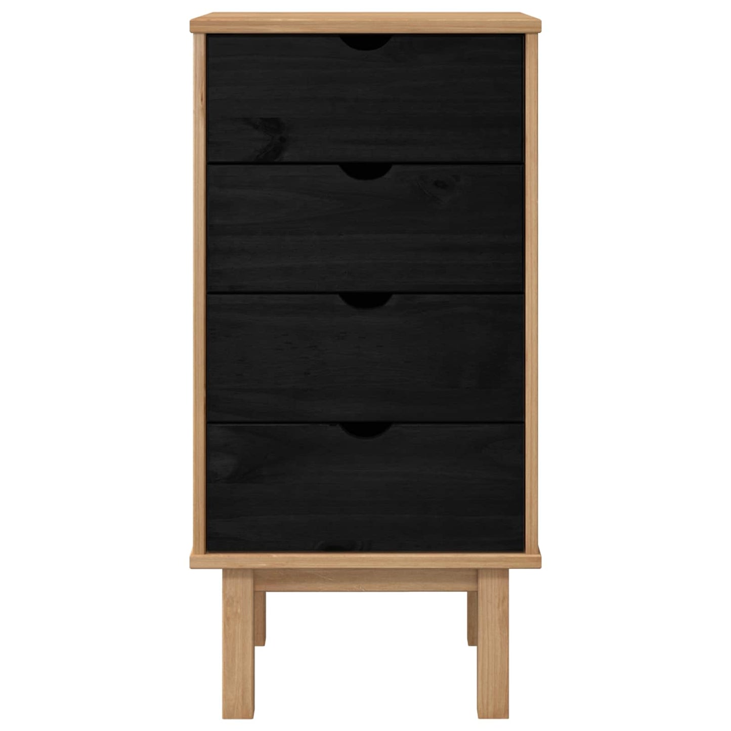 Příborník Otta Černá 45 X 39 X 90 Cm Masivní Borovicové Dřevo