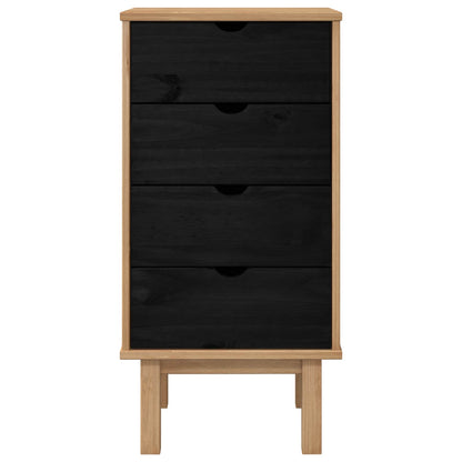 Příborník Otta Černá 45 X 39 X 90 Cm Masivní Borovicové Dřevo