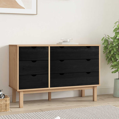 Skříň Se Zásuvkami Se Zásuvkou Otta Černá 111 X 43 X 73,5 Cm