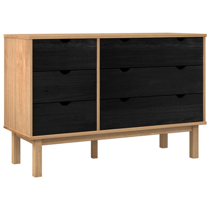 Skříň Se Zásuvkami Se Zásuvkou Otta Černá 111 X 43 X 73,5 Cm