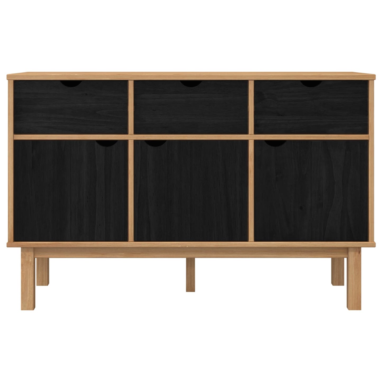 Servírovací Skříň Otta Hnědá A Černá 114 X 43 X 73,5 Cm