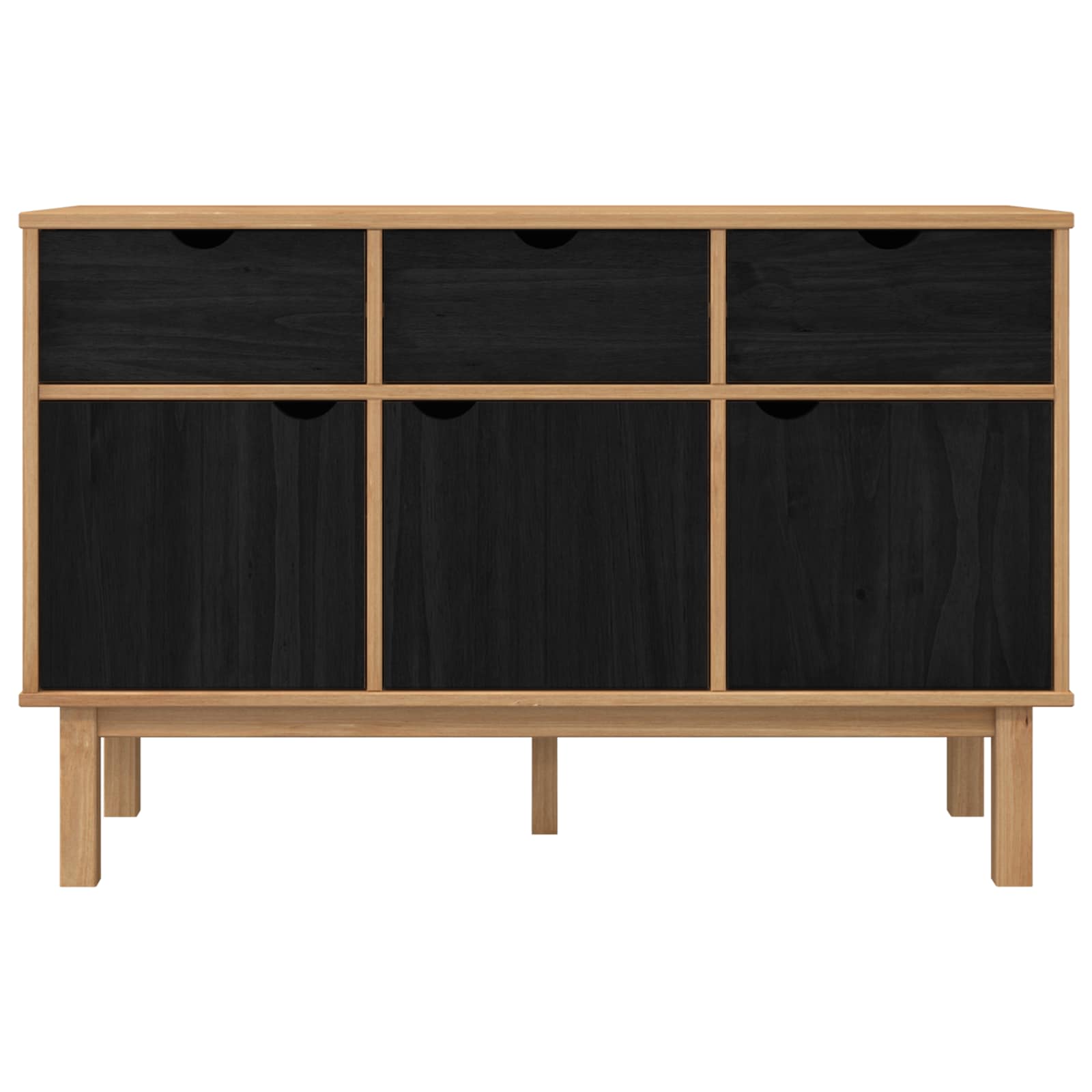 Servírovací Skříň Otta Hnědá A Černá 114 X 43 X 73,5 Cm