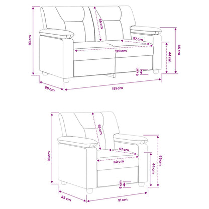 Set Pohovek 2 Pcs Umělá Kůže