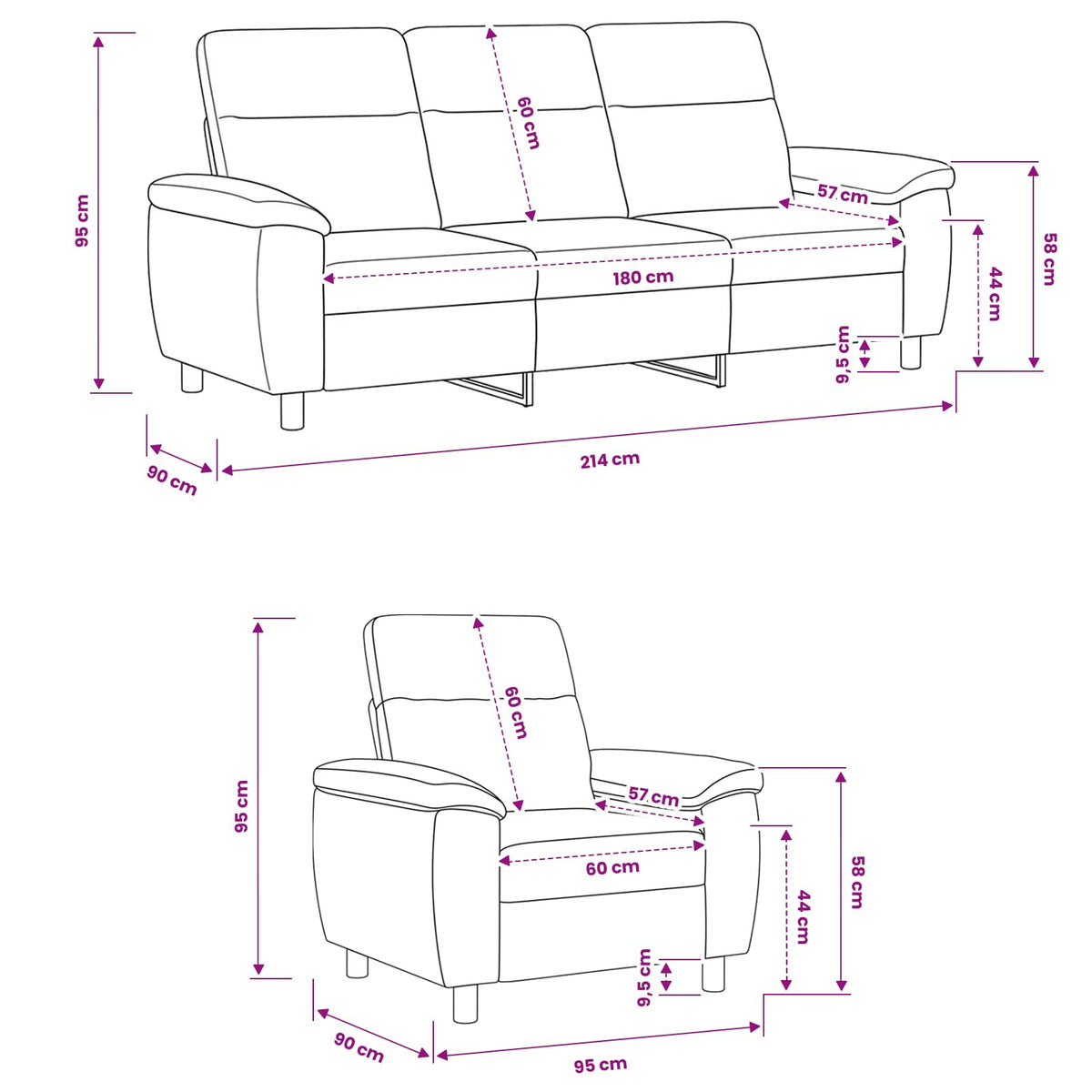 Set Pohovek 2 Ks Umělá Semišová Kůže