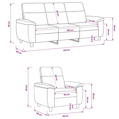 Set Pohovek 2 Ks Umělá Semišová Kůže