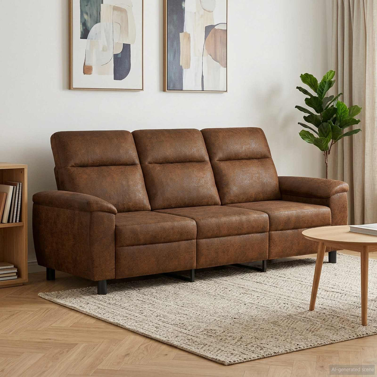 Pohovka 214 X 90 X 95 Cm Umělá Semišová Kůže