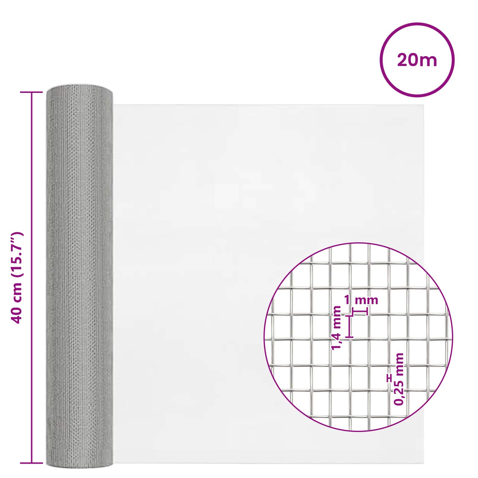 Síťovina 40 X 2000 Cm 18 Mesh Nerezová Ocel 304 Stříbrná