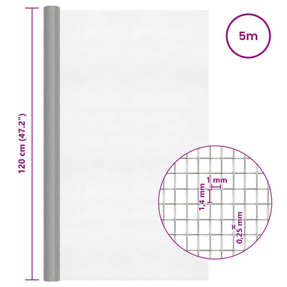 Síťovina 120 X 500 Cm 18 Mesh Nerezová Ocel 304 Stříbrná