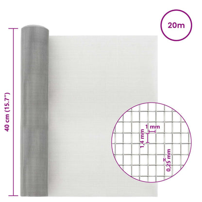 Síťovina 40 X 2000 Cm 18 Mesh Nerezová Ocel 304 Stříbrná