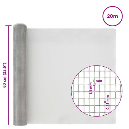 Síťovina 60 X 2000 Cm 18 Mesh Nerezová Ocel 304 Stříbrná
