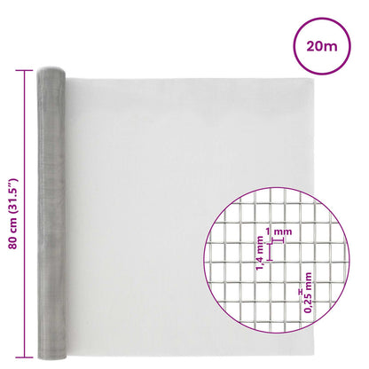 Síťovina 80 X 2000 Cm 18 Mesh Nerezová Ocel 304 Stříbrná