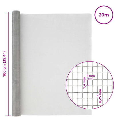 Síťovina 100 X 2000 Cm 18 Mesh Nerezová Ocel 304 Stříbrná