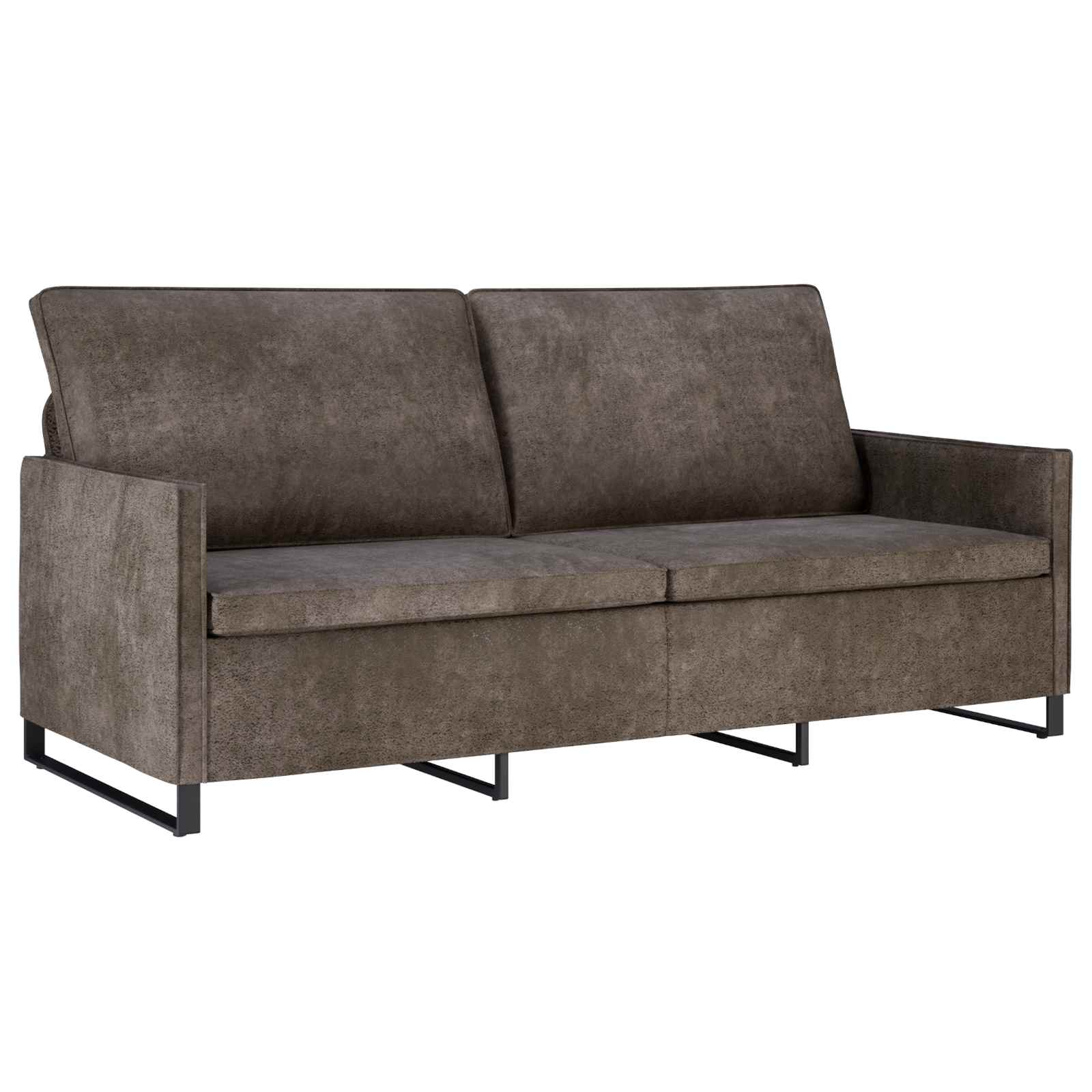 Set Pohovek 2 Ks Tmavě Šedá Umělý Semiš