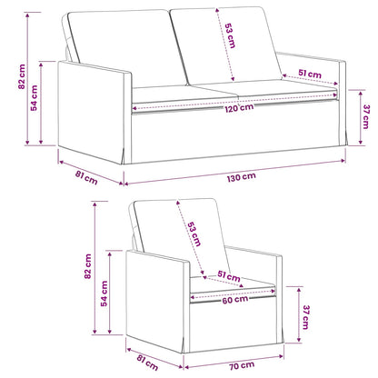 Set Pohovek 2 Pcs Žebrovaná Látka