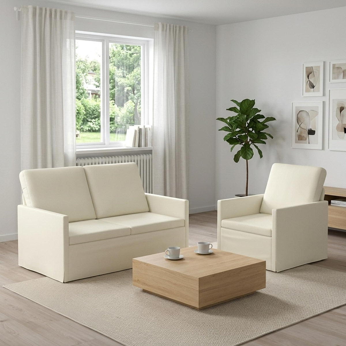 Set Pohovek 2 Pcs Žebrovaná Látka