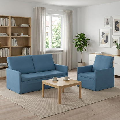 Set Pohovek 2 Pcs Žebrovaná Látka