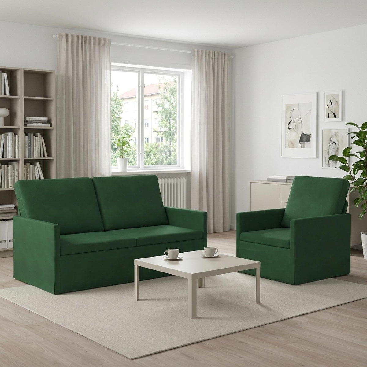 Set Pohovek 2 Pcs Žebrovaná Látka