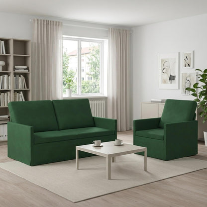 Set Pohovek 2 Pcs Žebrovaná Látka