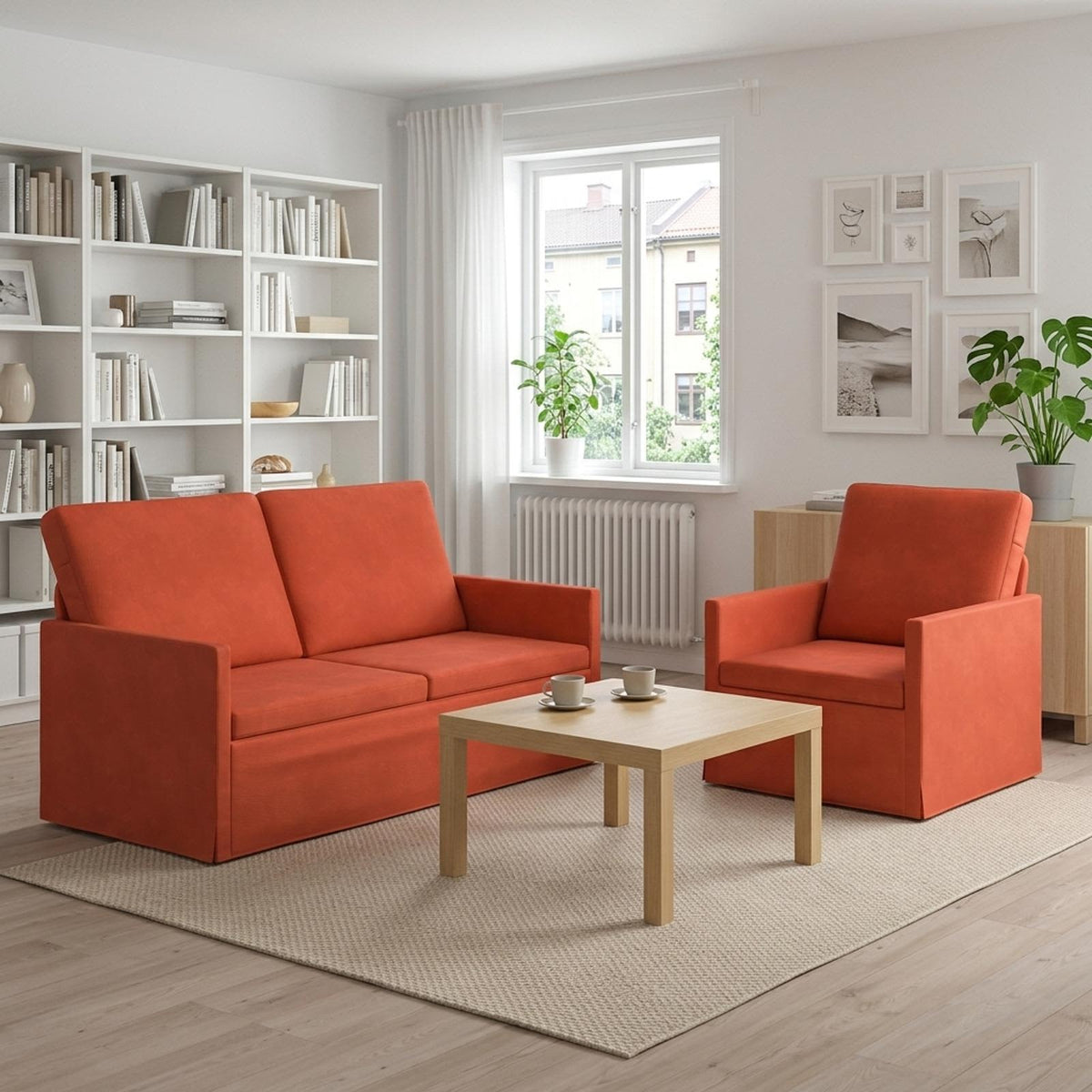 Set Pohovek 2 Pcs Žebrovaná Látka