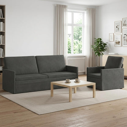 Set Pohovek 2 Pcs Žebrovaná Látka