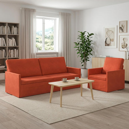 Set Pohovek 2 Pcs Žebrovaná Látka