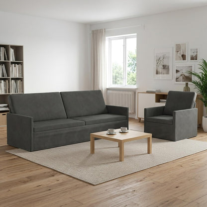 Set Pohovek 2 Pcs Žebrovaná Látka