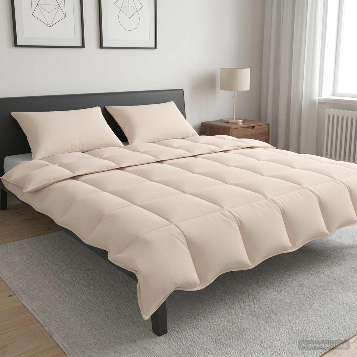 Sada Přikrývek 2 Ks 250 Gsm Přirozený Kapok Béžová