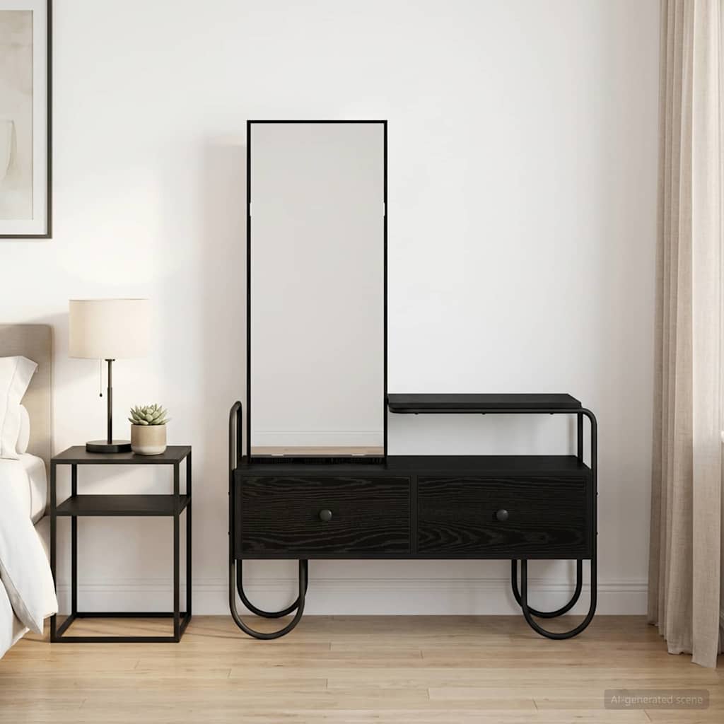 Kosmetický Stůl Černý Dub 100 X 36,5 X 136 Cm Kompozitní Dřevo
