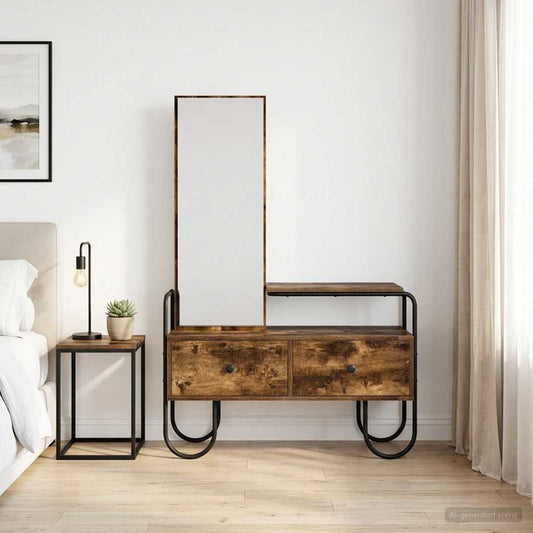 Kosmetický Stůl Se Zásuvkou Kouřový Dub 100 X 36,5 X 136 Cm
