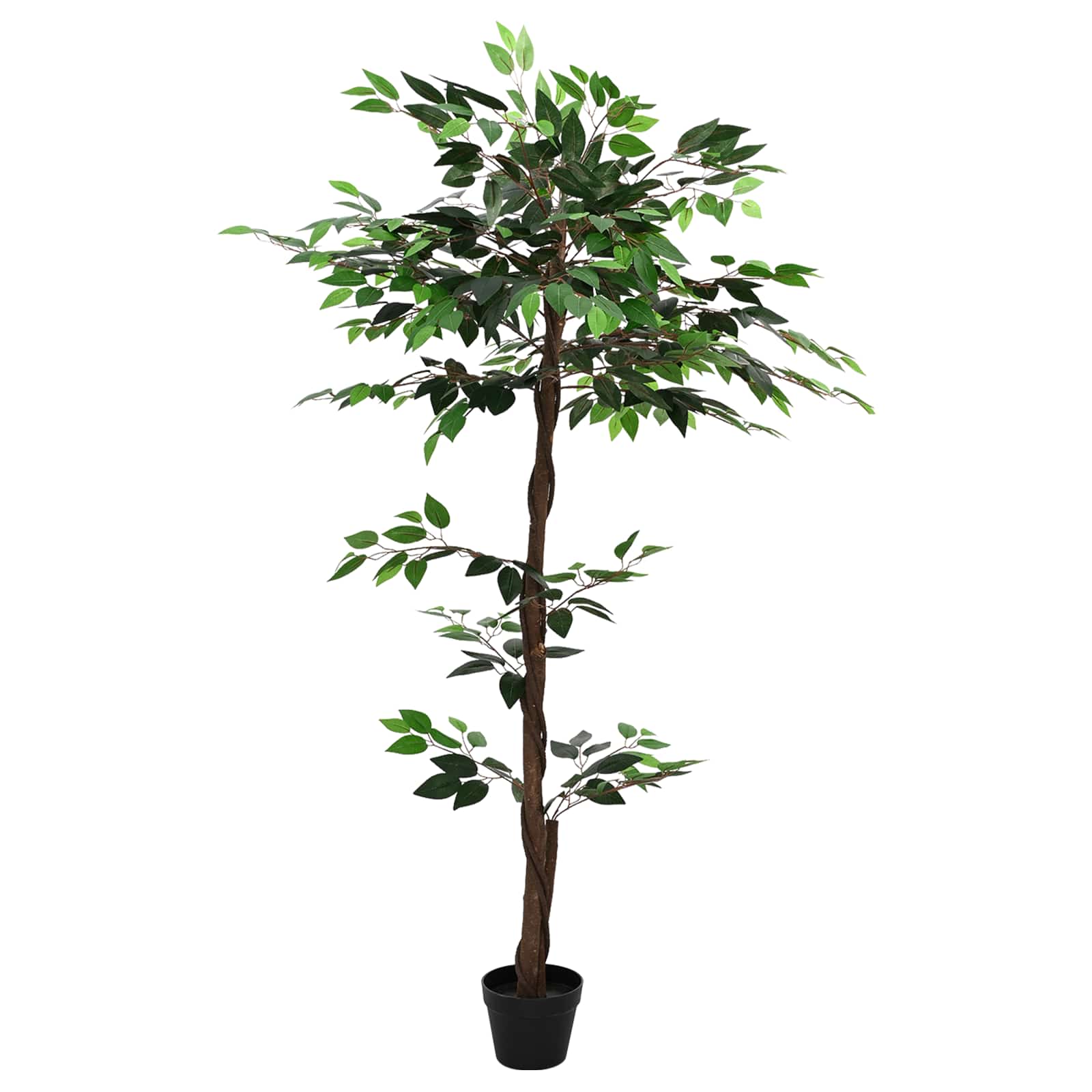 Umělá Rostlina Ficus Zelená 85 X 18 X 160 Cm Tkanina A Dřevo
