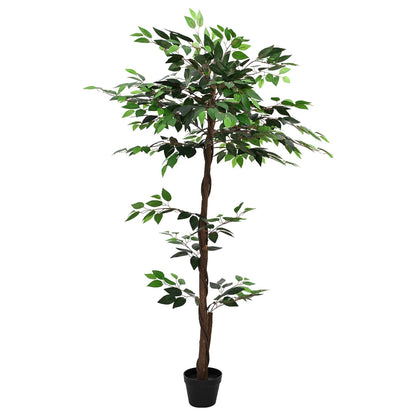 Umělá Rostlina Ficus Zelená 85 X 18 X 160 Cm Tkanina A Dřevo