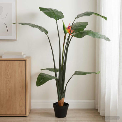 Umělá Rostlina Strelitzia Zelená 70 X 18 X 155 Cm Textil A Pe