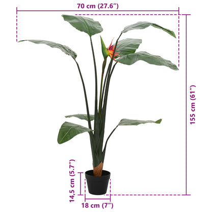 Umělá Rostlina Strelitzia Zelená 70 X 18 X 155 Cm Textil A Pe