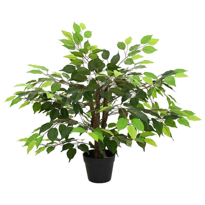 Umělá Rostlina Ficus Zelená 73 X 16 X 60 Cm Tkanina A Dřevo
