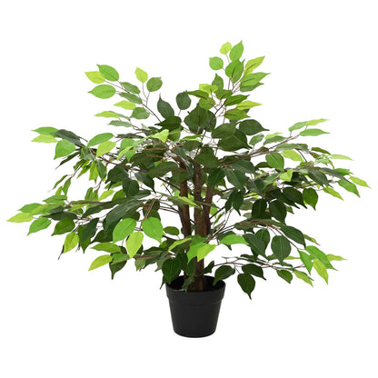 Umělá Rostlina Ficus Zelená 73 X 16 X 60 Cm Tkanina A Dřevo