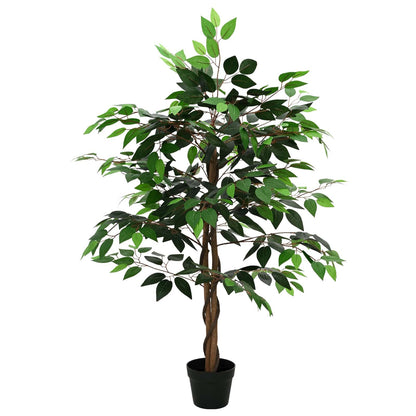 Umělá Rostlina Ficus Zelená 90 X 16 X 110 Cm Tkanina A Dřevo