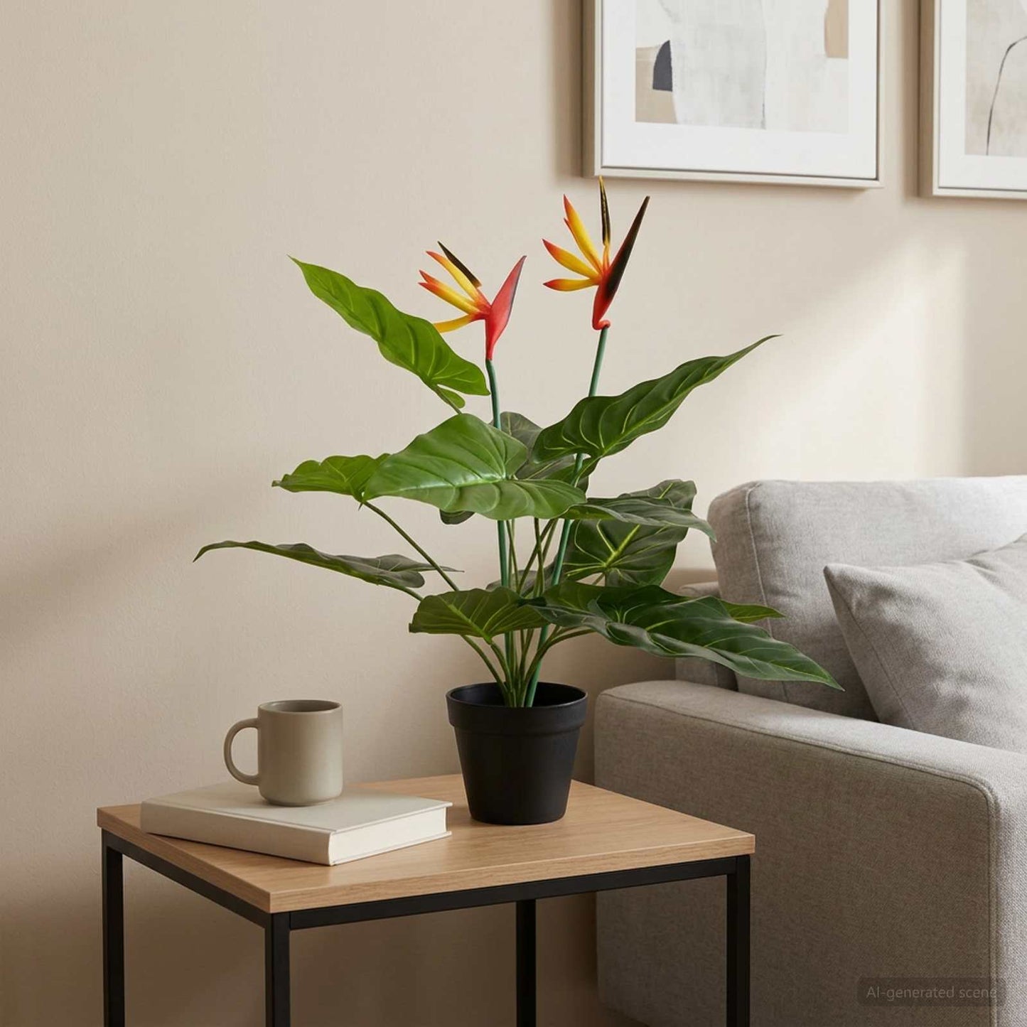 Umělá Rostlina Strelitzia Zelená 65 X 13 X 55 Cm
