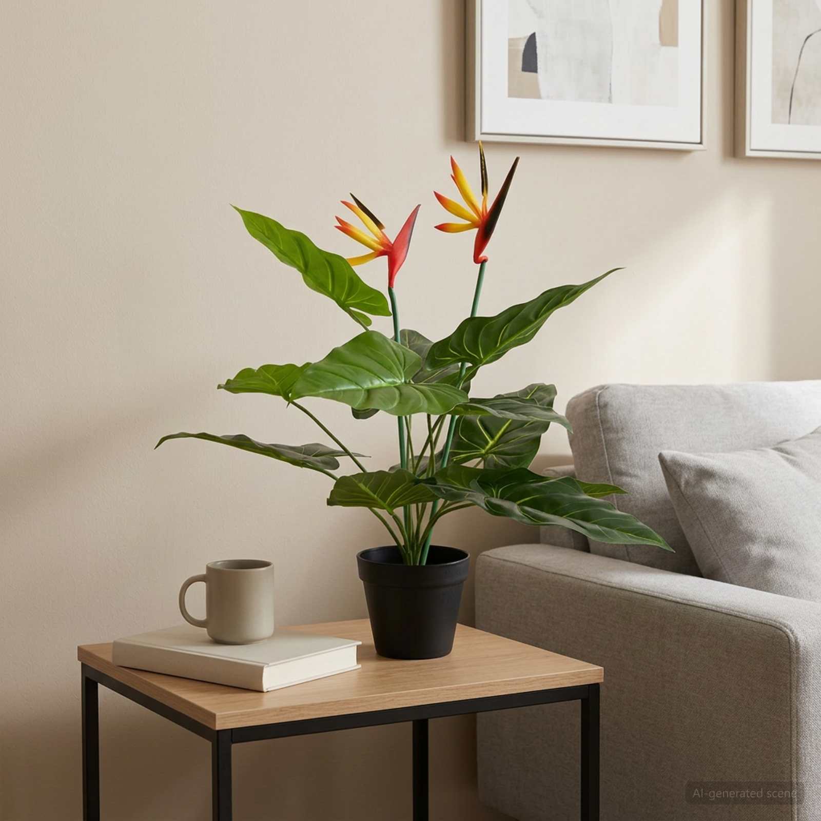 Umělá Rostlina Strelitzia Zelená 65 X 13 X 55 Cm