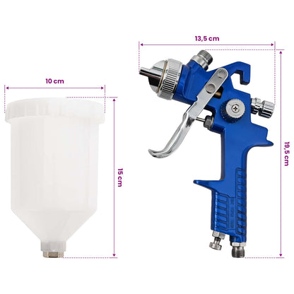 Hvlp Stříkací Pistole Kit S 600 Ml Nádobou 600 Ml Modrá A Bílá