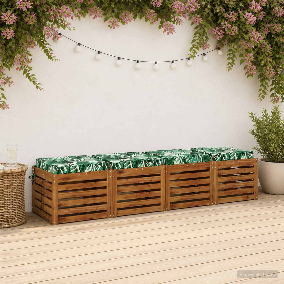 Polstry Ve 4 Kusech Soest 4 Ks 100% Polyester Vzor Listů