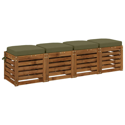 4-Dílné Sedáky Soest 4 Pcs 100% Polyester Olivově Zelená