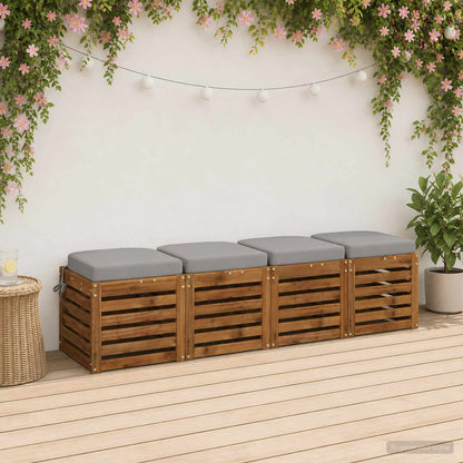 4-Dílné Sedáky Soest 4 Pcs 100% Polyester Šedá