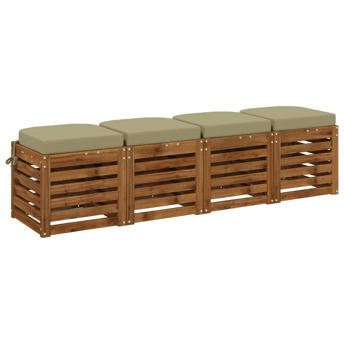 4-Dílné Sedáky Soest 4 Pcs 100% Polyester Světlá Zelená