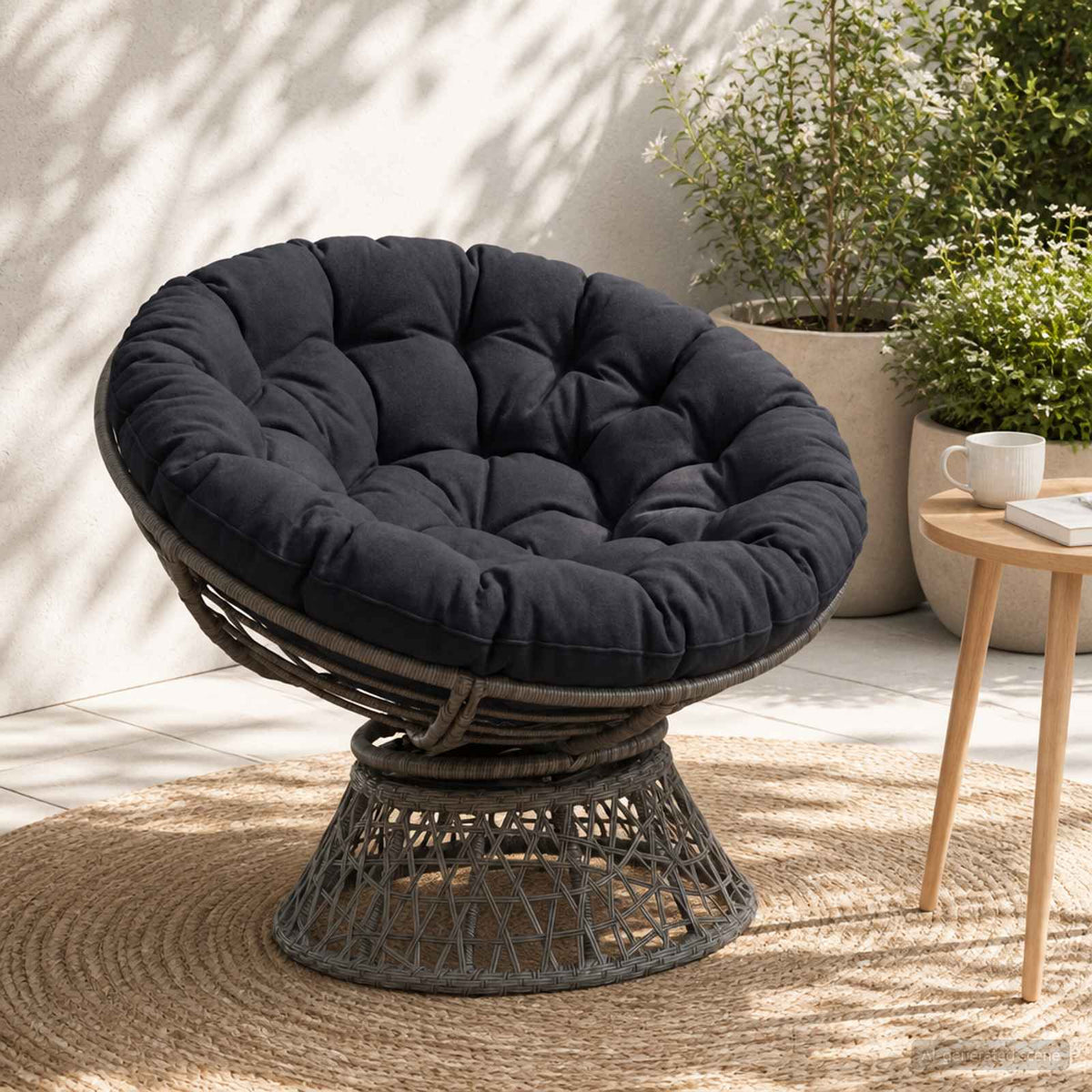 Polštář Na Papasan Vianen 100% Polyester Tmavě Modrá